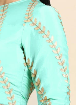 Green Embroidered Chiffon Blouse Festive Wear -Deals Chic Lehenga Store Green Embroidered Chiffon Blouse BLBS02303762 rrc3