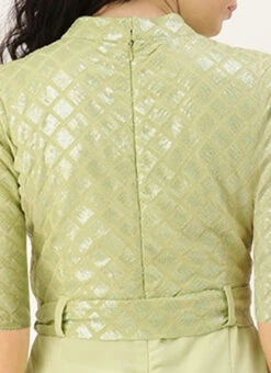 Green Embroidered Collar Neck Jumpsuit Party Wear -Deals Chic Lehenga Store Green Embroidered Collar Neck Jumpsuit DRBS02307730 rrc2