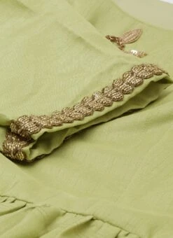 Green Embroidered Floor Length Gathers Dress After Six Wear -Deals Chic Lehenga Store Green Embroidered Floor Length Gathers Dress DRBS02012712 rrc2