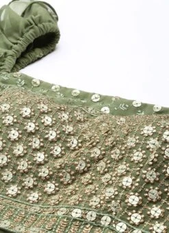 Green Embroidered Georgette Lehenga Set Wedding Wear Festive Wear 12 Green Embroidered Georgette Lehenga Set Wedding Wear Festive Wear -Deals Chic Lehenga Store Green Embroidered Georgette Lehenga Set GHBS02209759 rrc1
