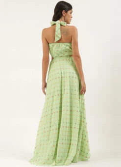 Green Embroidered Georgette Maxi Dress Festive Wear 11 Green Embroidered Georgette Maxi Dress Festive Wear -Deals Chic Lehenga Store Green Embroidered Georgette Maxi Dress DRBS02207318 b