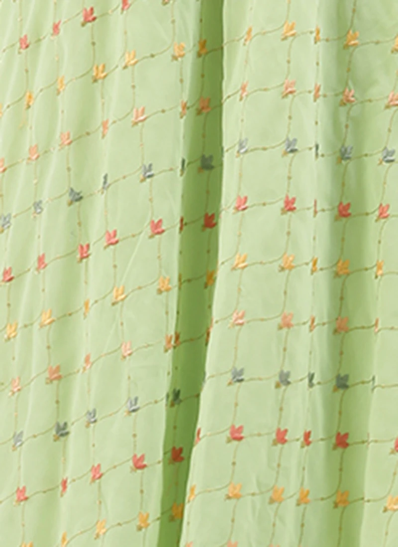 Green Embroidered Georgette Maxi Dress Festive Wear 7 Green Embroidered Georgette Maxi Dress Festive Wear - Image 7