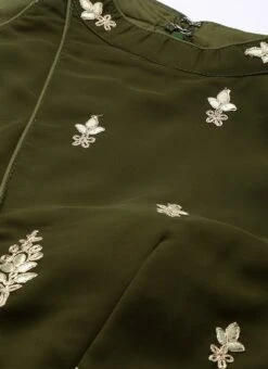 Green Embroidered Halter Neck Gown Festive Wear -Deals Chic Lehenga Store Green Embroidered Halter Neck Gown IWBS02305137 rrc1