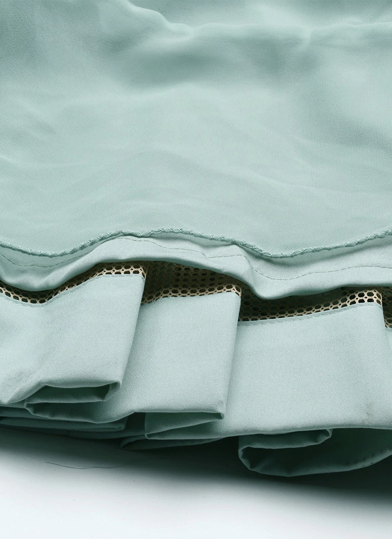 Green Embroidered Layered Gown Party Wear 8 Green Embroidered Layered Gown Party Wear - Image 8