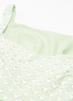 Green Embroidered Mini Dress Party Wear -Deals Chic Lehenga Store Green Embroidered Mini Dress DRBS02206237 rrc1