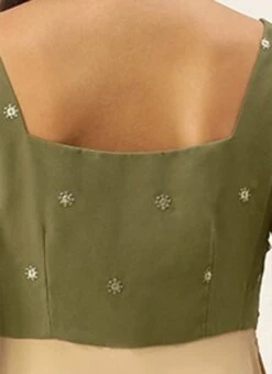 Green Embroidered N Beige Floor Length Gown Festive Wear -Deals Chic Lehenga Store Green Embroidered N Beige Floor Length Gown IWBS02111104 rrc2