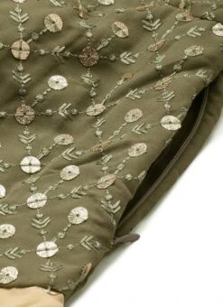 Green Embroidered N Beige Floor Length Gown Festive Wear -Deals Chic Lehenga Store Green Embroidered N Beige Floor Length Gown IWBS02111104 rrc3