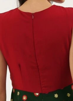 Green Embroidered N Maroon Twisted Bodice Dress Festive Wear -Deals Chic Lehenga Store Green Embroidered N Maroon Twisted Bodice Dress DRBS02206212 rrc2