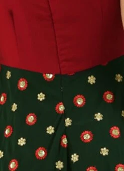 Green Embroidered N Maroon Twisted Bodice Dress Festive Wear -Deals Chic Lehenga Store Green Embroidered N Maroon Twisted Bodice Dress DRBS02206212 rrc3