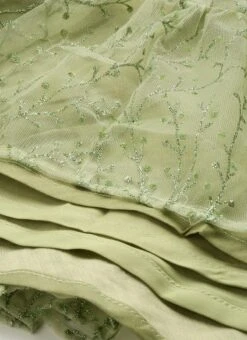 Green Embroidered Net Corset Style Dress Party Wear -Deals Chic Lehenga Store Green Embroidered Net Corset Style Dress DRBS02301105 rrc4