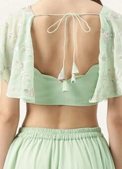 Skirt From Green Georgette Embroidered Crop Top Skirt Set After Six Wear 13 Skirt From Green Georgette Embroidered Crop Top Skirt Set After Six Wear -Deals Chic Lehenga Store Green Georgette Embroidered Crop Top Skirt Set IWBS02305171 rrc2