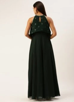 Green Georgette Embroidered Dress Festive Wear -Deals Chic Lehenga Store Green Georgette Embroidered Dress DRBS02212609 b