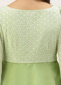 Green Georgette Embroidered Layered Dress Party Wear 13 Green Georgette Embroidered Layered Dress Party Wear -Deals Chic Lehenga Store Green Georgette Embroidered Layered Dress DRBS02207311 rrc2