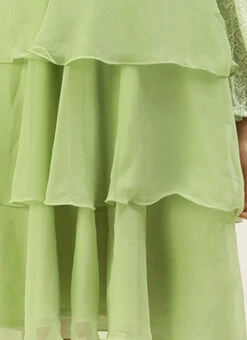 Green Georgette Embroidered Layered Dress Party Wear 14 Green Georgette Embroidered Layered Dress Party Wear -Deals Chic Lehenga Store Green Georgette Embroidered Layered Dress DRBS02207311 rrc3