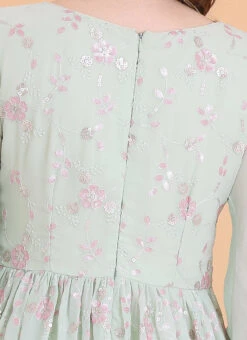 Bottom From Green Georgette Embroidered Palazzo Suit After Six Wear -Deals Chic Lehenga Store Green Georgette Embroidered Palazzo Suit SLBS02304087 rrc2