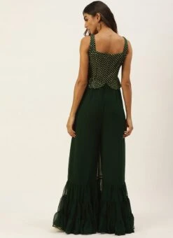 Green Georgette Sequins Jumpsuit Festive Wear -Deals Chic Lehenga Store Green Georgette Sequins Jumpsuit DRBS02208424 b