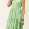 Green Jacquard Nylon Dress After Six Wear