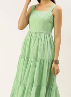 Green Jacquard Nylon Dress After Six Wear