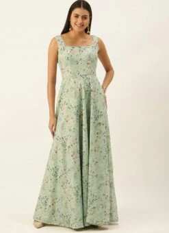 Green Muslin Digital Printed Strap Neck Dress After Six Wear 10 Green Muslin Digital Printed Strap Neck Dress After Six Wear -Deals Chic Lehenga Store Green Muslin Digital Printed Strap Neck Dress DRBS02201283 u