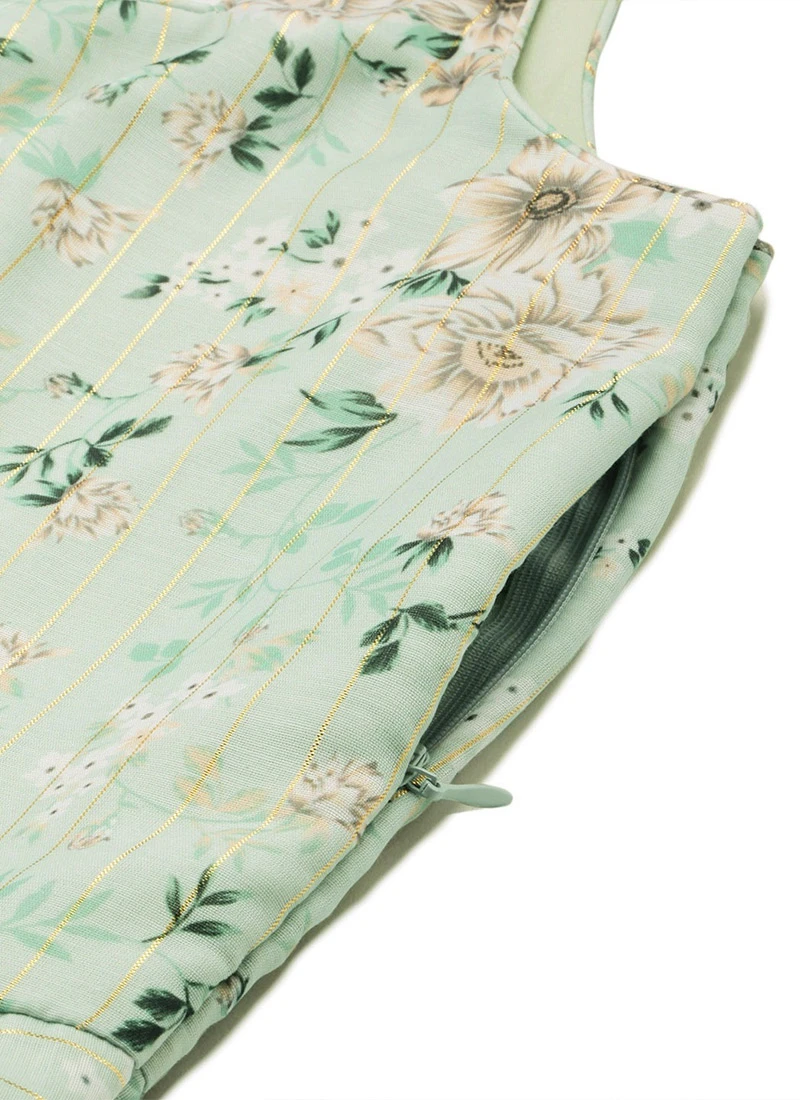 Green Muslin Digital Printed Strap Neck Dress After Six Wear 7 Green Muslin Digital Printed Strap Neck Dress After Six Wear - Image 7