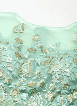 Dupatta From Green N Light Blue Net Embroidered Lehenga After Six Wear 12 Dupatta From Green N Light Blue Net Embroidered Lehenga After Six Wear -Deals Chic Lehenga Store Green N Light Blue Net Embroidered Lehenga GHBS02211119 rrc1