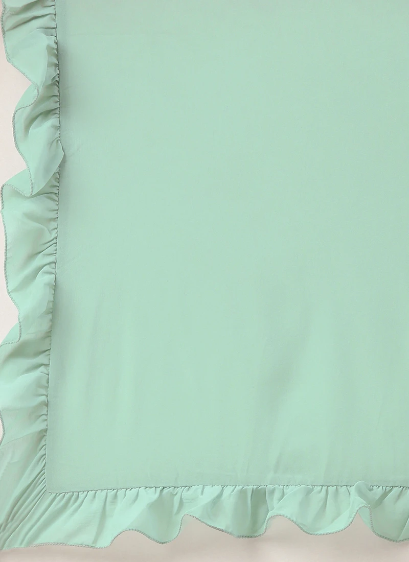 Dupatta From Green N Light Blue Net Embroidered Lehenga After Six Wear 7 Dupatta From Green N Light Blue Net Embroidered Lehenga After Six Wear - Image 7