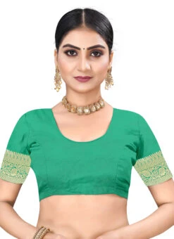 Green N Light Green Color Woven Work Cotton Saree Festive Wear -Deals Chic Lehenga Store Green N Light Green Color Woven Work Cotton Saree SASSTSKTSKR18579D b