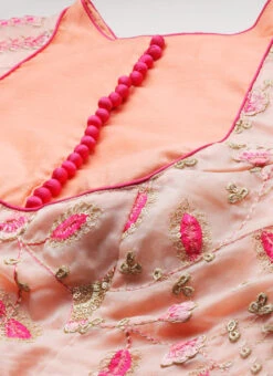 Green N Peach Embroidered Lehenga Set Wedding Wear -Deals Chic Lehenga Store Green N Peach Embroidered Lehenga Set GHBS02007361 rrc1