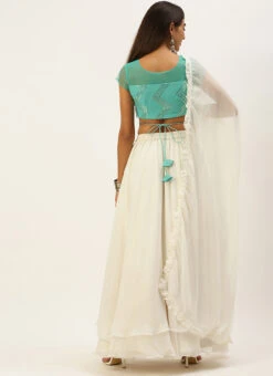 Green N White Sequins Embroidered Lehenga Festive Wear 11 Green N White Sequins Embroidered Lehenga Festive Wear -Deals Chic Lehenga Store Green N White Sequins Embroidered Lehenga GHBS02208413 b