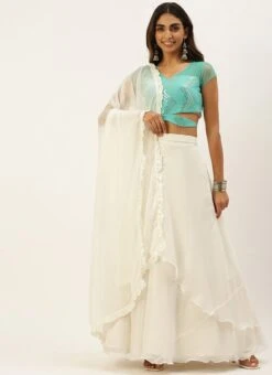 Green N White Sequins Embroidered Lehenga Festive Wear 10 Green N White Sequins Embroidered Lehenga Festive Wear -Deals Chic Lehenga Store Green N White Sequins Embroidered Lehenga GHBS02208413 u