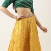 Skirt From Green N Yellow Jacquard Skirt Set After Six Wear