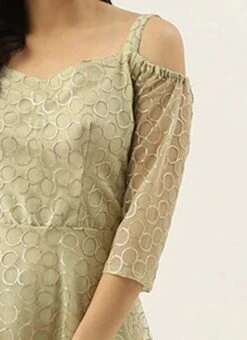 Green Net Embroidered Strap Neck Gown Party Wear -Deals Chic Lehenga Store Green Net Embroidered Strap Neck Gown IWBS02007402 rrc3