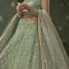 Green Net Long Choli A Line Lehenga Wedding Wear