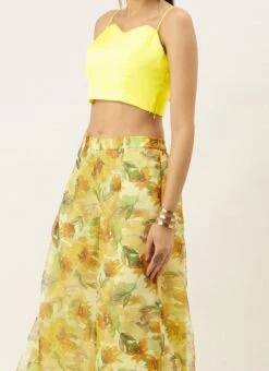 Bottom From Green Organza Palazzo N Jacket Co Ords Set After Six Wear