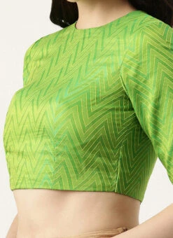 Green Patola Blouse Festive Wear
