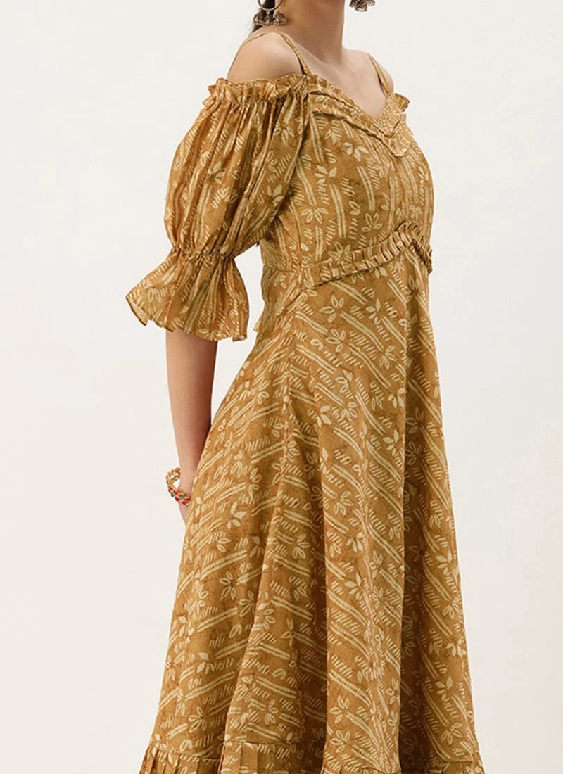 Green Printed Art Silk Cotton Maxi Dress After Six Wear Festive Wear 1 Green Printed Art Silk Cotton Maxi Dress After Six Wear Festive Wear