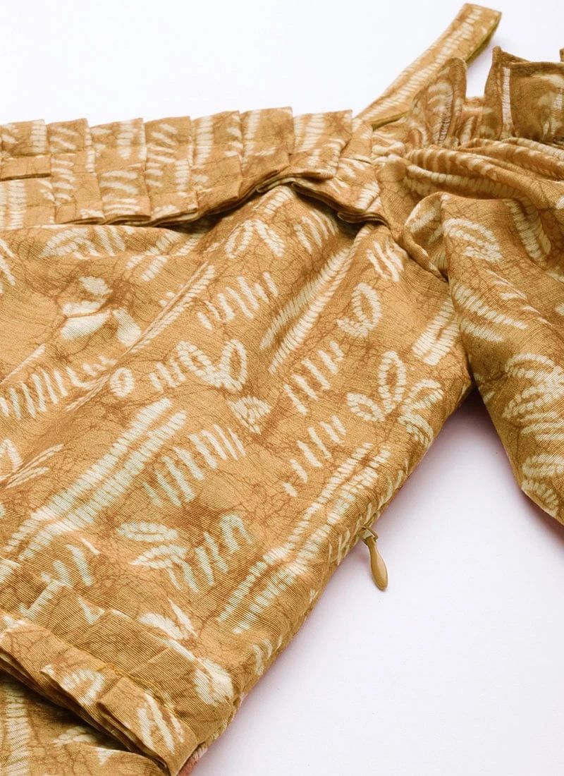 Green Printed Art Silk Cotton Maxi Dress After Six Wear 5 Green Printed Art Silk Cotton Maxi Dress After Six Wear - Image 5