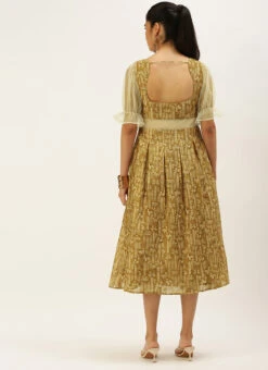 Green Printed Art Silk Dress After Six Wear -Deals Chic Lehenga Store Green Printed Art Silk Dress DRBS02208474 b