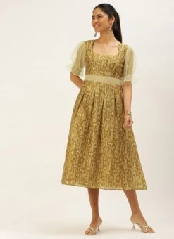 Green Printed Art Silk Dress After Six Wear -Deals Chic Lehenga Store Green Printed Art Silk Dress DRBS02208474 u