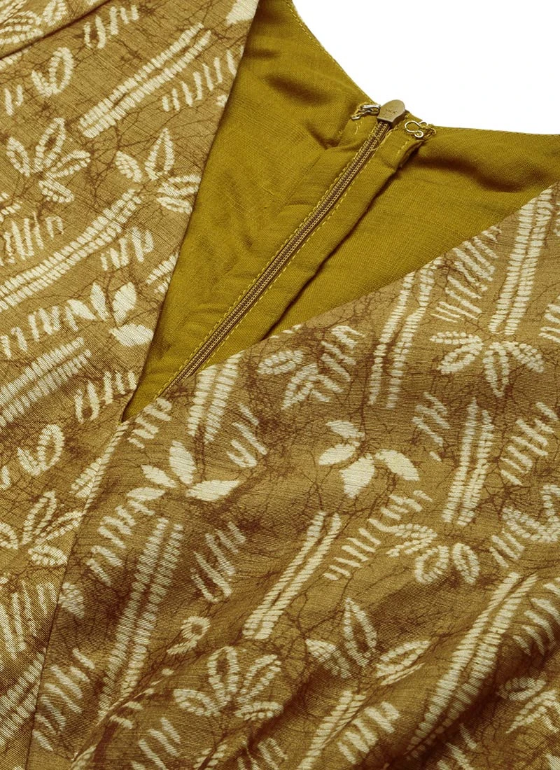 Green Printed Art Silk Mini Dress After Six Wear 5 Green Printed Art Silk Mini Dress After Six Wear - Image 5