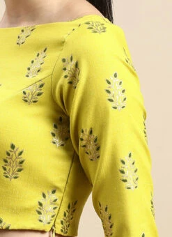 Green Printed Cotton Blouse Festive Wear -Deals Chic Lehenga Store Green Printed Cotton Blouse BLBS02303848 rrc3