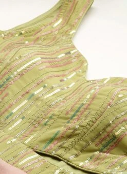 Green Sequins Embroidered N Peach Net Gown Festive Wear 12 Green Sequins Embroidered N Peach Net Gown Festive Wear -Deals Chic Lehenga Store Green Sequins Embroidered N Peach Net Gown IWBS02211073 rrc1