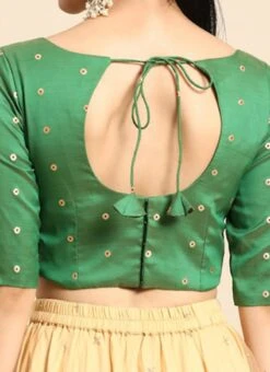 Green Taffeta Blouse Festive Wear -Deals Chic Lehenga Store Green Taffeta Blouse BLBS02303768 rrc2
