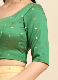Green Taffeta Blouse Festive Wear -Deals Chic Lehenga Store Green Taffeta Blouse BLBS02303768 rrc3