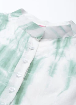 Green Tie N Dye Gathered Flare Dress After Six Wear -Deals Chic Lehenga Store Green Tie N Dye Gathered Flare Dress DRBS02202350 rrc1