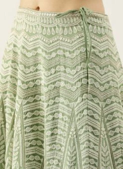 Green Viscose N Yellow Blended Cotton Kali Lehenga Festive Wear -Deals Chic Lehenga Store Green Viscose N Yellow Blended Cotton Kali Lehenga GHBS02104310 rrc2