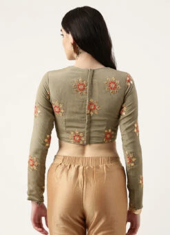 Grey Embroidered Blouse Festive Wear -Deals Chic Lehenga Store Grey Embroidered Blouse BLBS02303767 b