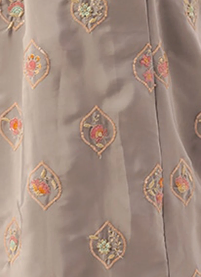 Grey Embroidered French Crepe Jumpsuit Festive Wear 8 Grey Embroidered French Crepe Jumpsuit Festive Wear - Image 8