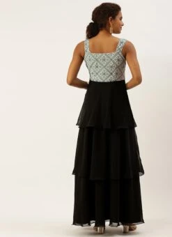 Grey Embroidered N Black Georgette Gown Festive Wear 11 Grey Embroidered N Black Georgette Gown Festive Wear -Deals Chic Lehenga Store Grey Embroidered N Black Georgette Gown IWBS02209626 b