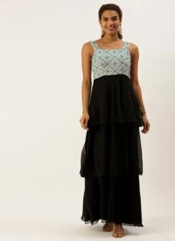 Grey Embroidered N Black Georgette Gown Festive Wear 10 Grey Embroidered N Black Georgette Gown Festive Wear -Deals Chic Lehenga Store Grey Embroidered N Black Georgette Gown IWBS02209626 u